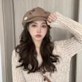 Miniatyrbillede 5 af 10: Baret Cap PU Læder Baretter BEIGE Beige