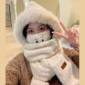 Miniatyrbillede 1 af 10: Tørklædehandsker Maskesæt Bear Ear Hat STYLE 4 STYLE 4 Style 4