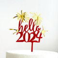 Miniatyrbild 6 av 10: 1/4PCS 2024 Cake Toppers Gott Nytt År 9 9 9