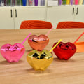 Miniatyrbillede 6 af 6: 800ml Hjerteformet Kop Disco Glitter Ball Cup ROSE RED Rose Red