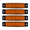 Miniatyrbillede 1 af 10: 4 STK LED-sidemarkeringsindikatorlys Advarselsbaglygte GUL Yellow 12V-12V