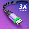 Miniatyrbillede 10 af 10: Hurtig opladning Kabel Data Line 1MBLACK SORT 1MBlack