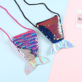 Miniatyrbilde 8 av 10: Mermaid Tail Myntpung Nøkler Pose Kortholder SVART&FLERE FARGER Black&Multicolor