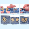 Miniatyrbillede 4 af 6: 2 STK buksetaljestrammer knapstifter GULD ELEGANT BUTTERFLY gold Elegant Butterfly-Elegant Butterfly