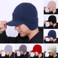 Miniatyrbillede 5 af 6: Strikket Hue Bomber Hatte SORT Black