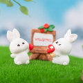Miniatyrbillede 3 af 10: Bunnies Miniature Figurine 3D Rabbit Ornament 01 01 01