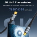 Pikkukuva 2 / 10: USB-C-C-tyypin kaapeli USB 4.0 Gen 3 1.8M 1.8m
