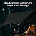 Miniatyrbillede 4 af 10: Udtrækkelige Led Lys String Camping Tape Lights KHAKI WARM khaki warm lights-warm lights
