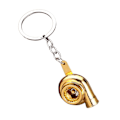 Miniatyrbillede 1 af 8: Turbo Turbolader Nøglering Spinning Turbine Nøgle Vedhæng GULD Gold