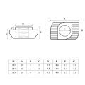 Miniatyrbilde 4 av 5: 160 stk T-muttere T-spormutter 2020-serien T-muttere