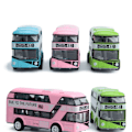 Miniatyrbillede 8 af 9: Double Decker Bus Legetøj Model Pull Back Legetøj BLÅ Blue