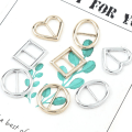 Miniatyrbilde 4 av 9: 10 stk/sett Skyvespenne Beltespenne GULL RECTANGULAR RECTANGULAR gold Rectangular-Rectangular