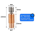 Miniatyrbild 5 av 10: 2st Upgrade Bi-metal heatbreak V6 Hotend A A A