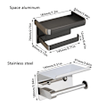 Pikkukuva 2 / 10: WC-rullan pidike WC-paperiteline GREY SPACE ALUMIINI Grey Space aluminum-Space aluminum