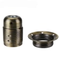 Miniatyrbilde 1 av 10: Edison E27 Pæreholder Lyssokkel med ring BRONSE Bronze