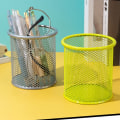 Miniatyrbilde 9 av 10: Mesh Pen Pot Penneholder BLÅ FIRKANTIGE FIRKANT Blue Square-Square