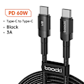 Miniatyrbillede 1 af 9: Mobil Datakabel Ladekabel 0,5M60W SORT 60W SORT 0.5m60W Black