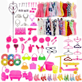 Pikkukuva 1 / 10: 1 set Random Nukke Vaatteet Asusteet Kengät Mekko 76 KPL 76 KPL 76PCS