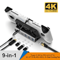 Miniatyrbilde 1 av 10: Spillkonsollstativbase USB Type-C Hub 9-IN-1 9-IN-1 9-in-1