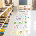 Pikkukuva 6 / 10: Hopscotch Game -lattiatarrat 4 4 4