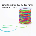 Miniatyrbild 2 av 6: Tunn Elastisk String Rainbow Stretchy Cord 1mm Färgglad Elastic
