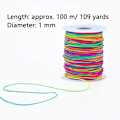 Miniatyrbillede 2 af 6: Tynd Elastic String Rainbow Stretchy Cord 1mm Farverig Elastik
