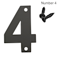Miniatyrbillede 1 af 10: 4 tommer/10 cm døretiket Nummermærke NUMMER 4 NUMMER 4 Number 4
