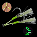 Miniatyrbillede 1 af 6: Fjer fiskekroge med line to kroge 2/0-2 STK 2/0-2 STK 2/0-2pcs