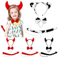 Pikkukuva 10 / 10: Halloween Devil -asusetti Fancy Mekko set PUNAINEN PUNAINEN Red