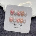 Pikkukuva 3 / 6: 10 kpl/laatikko 3D Käsinmaalaus Käsintehdyt Nails Pearl Chain False MLong