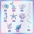 Pikkukuva 9 / 10: Seppeleiden riippubanneri Little Mermaid Party C C C