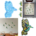 Miniatyrbillede 9 af 9: Hummingbird Silikone Form Cross Forme SORT black