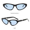 Miniatyrbillede 8 af 10: Ovale solbriller Cat Eye solbriller SORT-BLÅ SORT-BLÅ Black-Blue