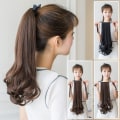 Miniatyrbilde 4 av 10: 38-58 cm middels lang parykk vikle rundt hestehale LYSEBRUN L light brown L