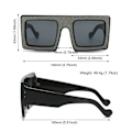 Miniatyrbilde 3 av 10: Dame Cateye Solbriller Square Solbriller SVART-GRÅ Black-Gray