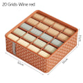 Miniatyrbild 1 av 10: Underkläder Förvaringslåda Lådor Separatorlådor VINRÖD 20 RASTER wine red 20 grids-20 grids