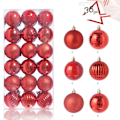 Pikkukuva 1 / 10: 36 kpl Christmas Ball Ornaments Set joulukuusen riipus PUNAINEN Red