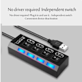 Miniatyrbillede 10 af 10: USB HUB Adapter SORT black