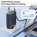 Miniatyrbillede 7 af 9: Mobildatakabel Ladekabel 2M100W C-C GRÅ 100W C-C GRÅ 2m100W C-C Grey