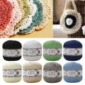 Miniatyrbilde 9 av 10: 50g/Kulegarn Heklet bomullsblonde BABYBLÅ baby blue