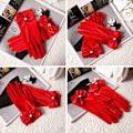 Pikkukuva 9 / 10: Bridal Gloves Short Gloves WINE RED Wine red