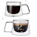 Miniatyrbild 3 av 10: 200 ml kaffe-tekopp dubbelglaskopp 2 2 2