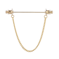 Pikkukuva 1 / 10: Kaulustanko Pin Solmio Rintaneula GOLD SINGLE CHAIN ​​SINGLE CHAIN Gold Single Chain-Single Chain
