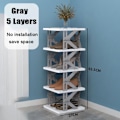 Miniatyrbilde 1 av 10: Sammenleggbare Skostativer Skoskap GRÅ 5 LAG GRÅ 5 LAG Gray 5 layers