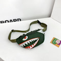 Pikkukuva 1 / 10: Shark Pattern Rintalaukku Crossbody Rintalaukku VIHREÄ green