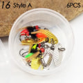Miniatyrbillede 1 af 10: 6 stk. Flueørredfiskeri lokker Uldorm 16STYLE A STYLE A 16Style A