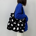 Miniatyrbillede 3 af 10: Kvinders taske med stor kapacitet Cute Style Canvas Tote Bag C C C