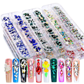 Miniatyrbillede 9 af 10: 12Gird Box Nail Art Diamond Rhinestones STYLE C STYLE C Style C