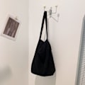 Miniatyrbillede 1 af 10: Lærredsskuldertaske Crossbody-taske SORT STYLE 2 STYLE 2 black style 2-style 2