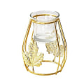 Miniatyrbillede 5 af 10: Guld Jern Kunst Glas Lysekop Fyrfadslys Lysestage C C C
